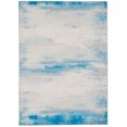 thumbnail image 1 of Tiana 5' x 7' Washable Area Rug, Ivory and Blue, 1 of 8