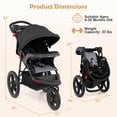 thumbnail image 3 of Poussette de Jogging Babyjoy Pliable avec Auvent Ajustable, Plateau Détachable, Porte-Gobelets, Noir, 3 of 10