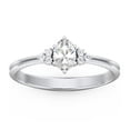 thumbnail image 2 of Birthstone Oval Ring with Shoulder Accents - Diamond/White Topaz (April), 2 of 5