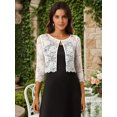 thumbnail image 2 of INSPIRE CHIC Cardigan Boléro Court en Dentelle Florale Intégrale de Loisirs pour Femmes, 2 of 6