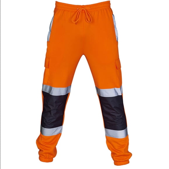 Ruimatai High Visibility Pants for Men Clearance Men's Workwear Pants Stitched Reflective Strip Joggers Cargo Safety Work Pants