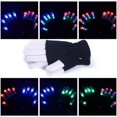 thumbnail image 1 of Gants Clignotants LED Rave Brillants 7 Modes Éclairage de Bout de Doigt Paire Noir Neuf, 1 of 5