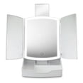 thumbnail image 1 of Portable Tri-Fold LED Mirror - Lighted Vanity Mirror with Storage Tray, 1 of 9