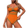 thumbnail image 1 of Slimming One Piece Swimsuit for Womens Cute Ruched Tummy Control Bathing Suit Sexy Cutout Modest Swimsuits, 1 of 3