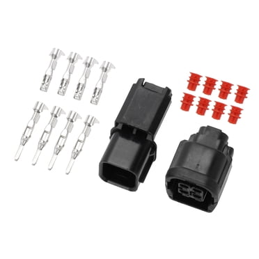 Unique Bargains 4 Pin LED Headlight Connector Plug Waterproof Male Female Wire Terminal Connector for Honda 1 Set
