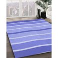 thumbnail image 3 of Ahgly Company Machine Washable Indoor Square Transitional Jeans Blue Area Rugs, 7' Square, 3 of 7