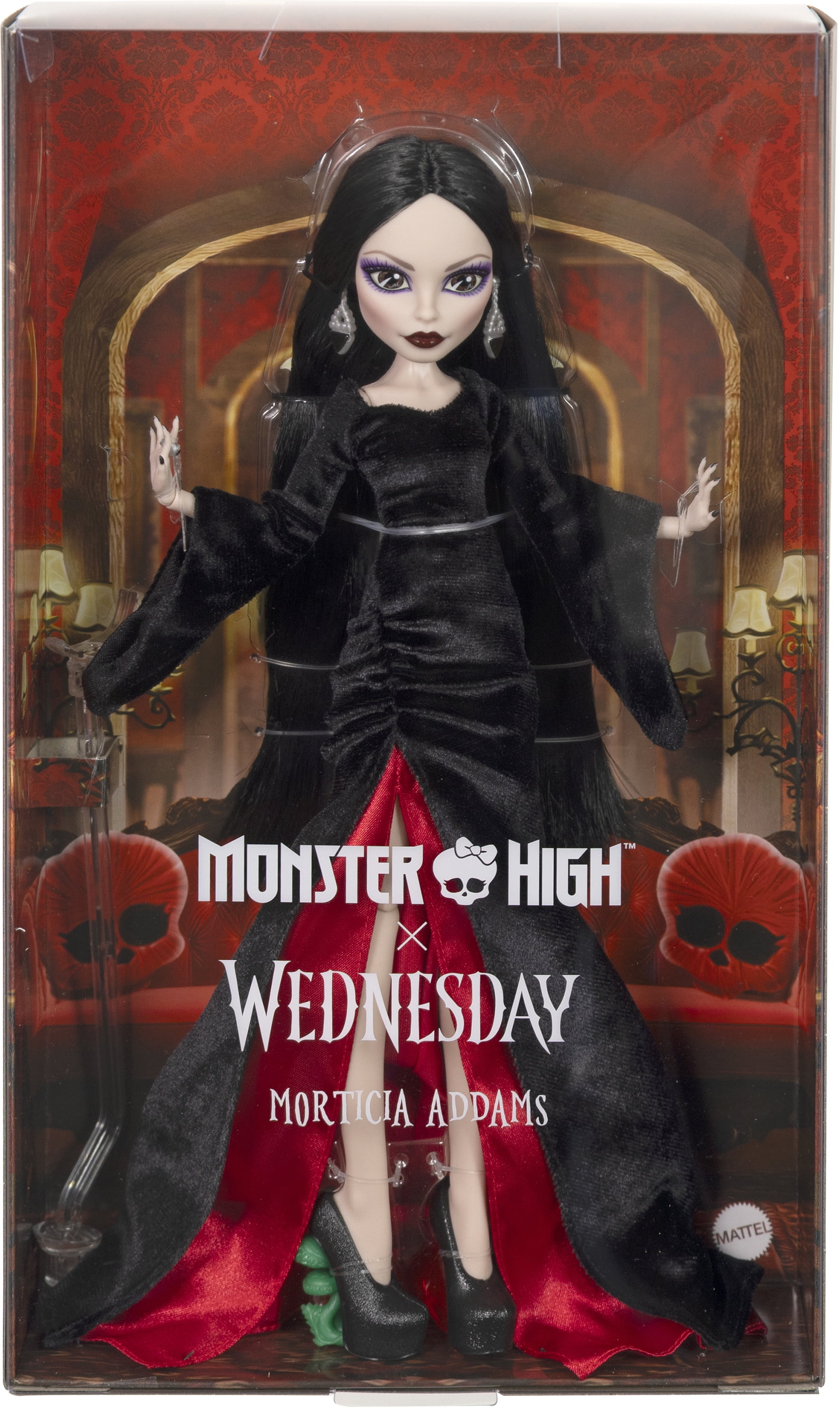 Monster High x Wednesday Collectible Doll, Morticia Addams in