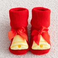 thumbnail image 2 of WUANDIXFA Chaussettes d'Hiver Duveteuses pour Garçons Chaussettes de Noël Automne et Hiver Épaissies Enfants Nouvel An Chaussettes Rouges Bébés Tube Moyen Chaussettes en Coton Épaissies Rouge,0-1 Ans, 2 of 3