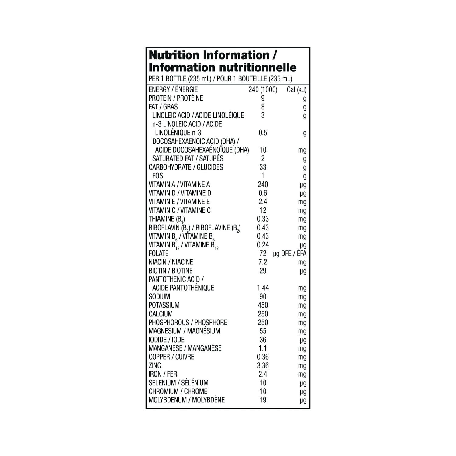 Parent's Choice Supplément Nutritionnel Pédiatrique à Saveur Naturelle de Fraise, 6x235mL Boissons en Bouteille Prêtes à Servir