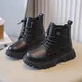 thumbnail image 1 of YUNAFFT Kids Boots British Style Solid Color Mid-Calf Fashion Boots for Big Kids, 1 of 9
