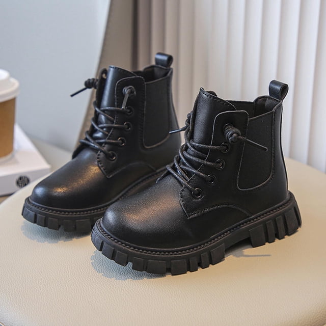 YUNAFFT Kids Boots British Style Solid Color Mid-Calf Fashion Boots for Big Kids
