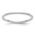 thumbnail image 1 of Diamond2Deal 14k Or Blanc 1.2mm Milgrain Bande Empilable pour Femmes Taille 4, 1 of 3