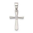 thumbnail image 1 of 925 Sterling Silver Cubic Zirconia Cross Shaped Pendant, 1 of 2