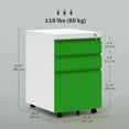 thumbnail image 3 of Vinsetto 3 Drawer Filing Cabinet Steel File Cabinet with Lock and Wheels, 3 of 10