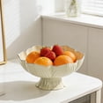 thumbnail image 1 of Fruits Assiette à en Plastique 1 Pcs Bol à Fruits Blanc en Plastique à Pieds Hauts en Forme de Pétale Plateau pour Collation Bonbons Noix pour Décoration de Table à Café Rkxzt, 1 of 9