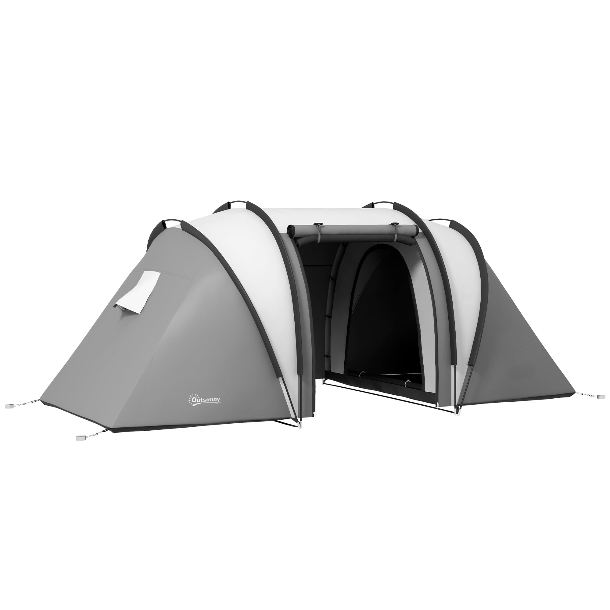 Outsunny Camping Tent with 2 Bedrooms and Living Area, 3000mm Waterproof