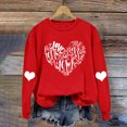 thumbnail image 1 of Meichang Sweat-Shirt Femme Saint-Valentin Graphique Cœur Amour Décontracté Col Rond Manches Longues Coupe Ample Saint-Valentin, 1 of 6