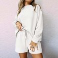 thumbnail image 2 of Timegard Womens Sweatsuits 2 Piece Sets Long Sleeve Tops and Elastic Waisted Drawstring Shorts Running Gym Sets, 2 of 5