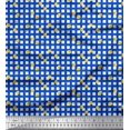 thumbnail image 1 of Soimoi Tissu Georgette Poly Bleu Feuilles et Motifs Géométriques Floraux Imprimés au Mètre 42 Pouces de Large, 1 of 5