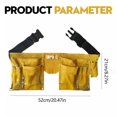 thumbnail image 3 of Harpily Tool Bag Leather Tool Belt Quick Release Buckle Carpenter Construction Work Apron Tool Storage Belt Practical Wear Storage Bag Suitable for Various Places One Size Yellow, 3 of 9