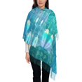 thumbnail image 1 of Foulard à Franges pour Femme, Long Châle Attrape-Rêves Bleu Vintage, Léger et Chaud, 1 of 6