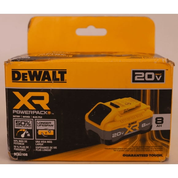 DeWalt DCB2108 20V MAX XR POWERPACK 8 Ah Battery – Extended Runtime, High-Performance Lithium-Ion Battery, Compatible with All DeWalt 20V MAX Tools
