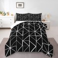 thumbnail image 2 of Erosebridal Modern Abstract Artwork Bedding Sets Queen with Comforter, Black and White Duvet Insert, Geometry Triangle Room Decor Microfiber 3pcs, 2 of 8