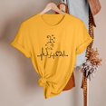 thumbnail image 4 of TSADFHJI Chandails Molletonnés Femmes Grande Taille Femmes Printemps Été Chats Imprimés Manches Courtes Col Rond T-Shirt Haut TTG Jaune, 4 of 5