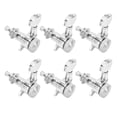 thumbnail image 1 of Guitar Machine Head, 6 String Tuner Head Guitar Tuning Keys Silver With Screws For Most Guitars For Replacing Old And Damaged Parst 6 Right Peg Set,6 Left Peg Set,3 Left And 3, 1 of 8