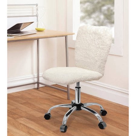 Urban Shop Faux Fur Task Chair, White Shepra