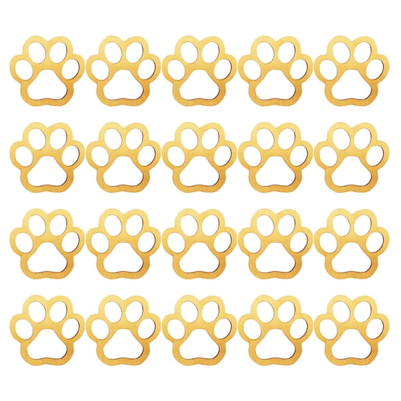 30Pcs Wood Dog Paw Cutouts Khaki For Pet Party And Diy Supplies 8.50X8.00X0.30Cm