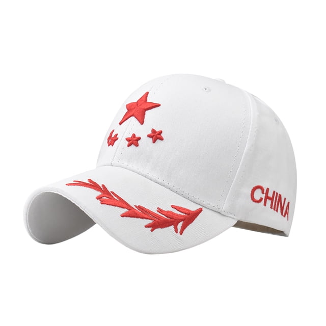 Chinese National Flag Baseball Cap Patriotic Unisex Adjustable Snapback Hat Outdoor Sun Stylish Red Five Pointed