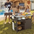 thumbnail image 4 of Costway Chariot de Gril Extérieur Mobile Table de Préparation avec Armoire de Rangement Étagères pour BBQ, 4 of 10
