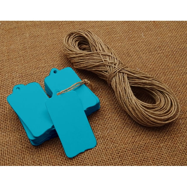 100 Pcs Rectangular Shape Tag Bonbonniere Wedding Favor Hang Tags Gift With Free Natural Jute Twine - Colours Available