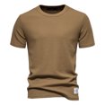 thumbnail image 1 of Qertyioot Mode Homme Décontractée chandail-Over Uni Col Rond T-shirt Manches Courtes Hauts Chemise Économies d'Été, 1 of 3