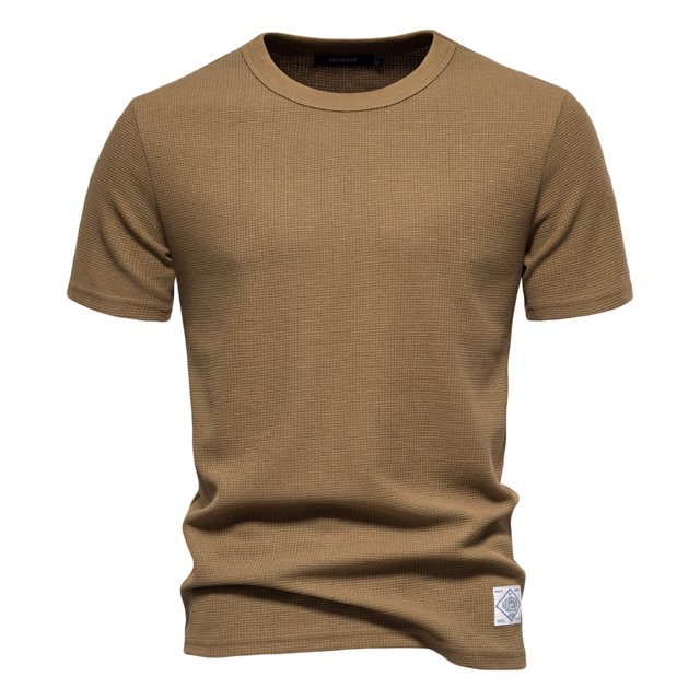 Qertyioot Mode Homme Décontractée chandail-Over Uni Col Rond T-shirt Manches Courtes Hauts Chemise Économies d'Été