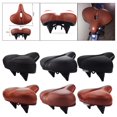 thumbnail image 2 of Wide Cruiser Bikes Saddle Shockproof Waterproof Seat Cushion Pad Black Sponge, 2 of 8