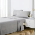 thumbnail image 4 of Chaps Solid Microfiber Soft 4pc Sheet Set Grey King, 4 of 5