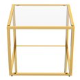 thumbnail image 3 of Table d'Appoint Grande Carrée Contemporaine en Métal et Verre - Or, 3 of 7