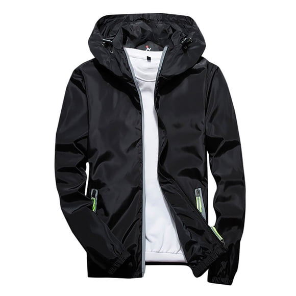 Pisexur Mens Waterproof Rain Jacket Lightweight Hooded Softshell Jacket Waterproof Windproof Lightweight Outerwear Full Zip Hiking Work Travel