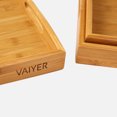 thumbnail image 4 of Plateau de Service pour Déjeuner en Bambou, 3 Pcs, avec Poignées, Ensemble de Plateaux de Service Emboîtables, 4 of 6