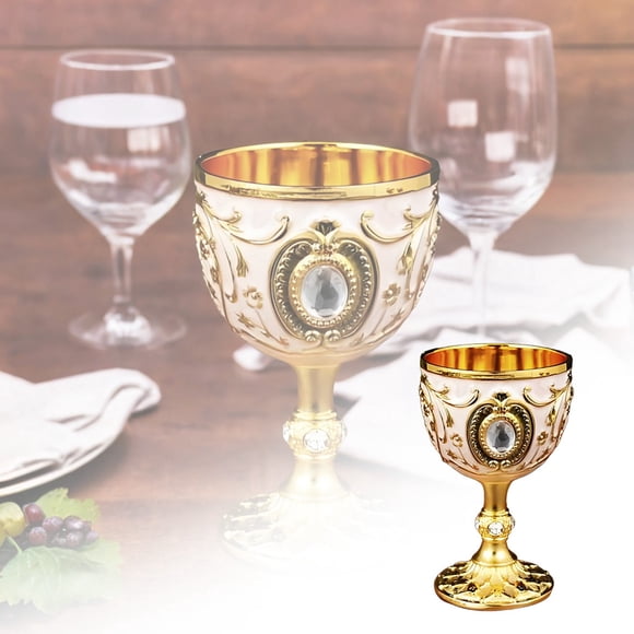 TIELUTT Gold Red Chalice Goblet Delicate Retro Cup Goblet Alloy Cup Cups Drinking Cup Party Coffee Cup Set with Words Big Drinking Cups Mug 12oz Large Drinking Cups Set Fishbowl Cups