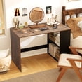 thumbnail image 2 of Gymax Computer Desk 44'' Home Office Desk w/ 2-Tier Bookshelf Study Writing Desk Rustic Brown & Black, 2 of 10