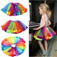 thumbnail image 2 of EYIIYE Little Girls Tutu Skirt Rainbow Mesh Multi-Layer Short Summer Skirt, 2 of 7