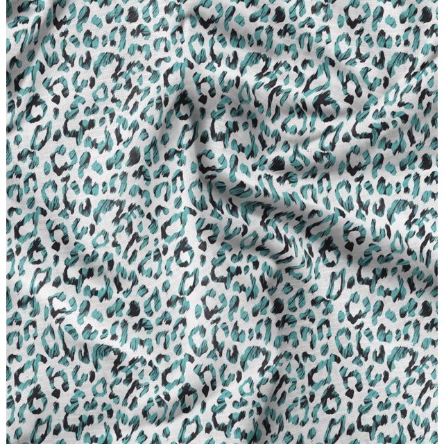 Soimoi Moss Georgette Fabric Leopard Animal Skin Print Fabric by Yard 42 Inch Wide