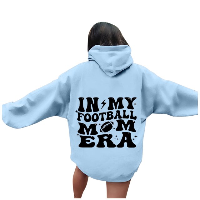 WEAIXIMIUNG Sweat à Capuche pour Enseignant 3X, Imprimé Lettre de Football pour Femmes (Style 3)