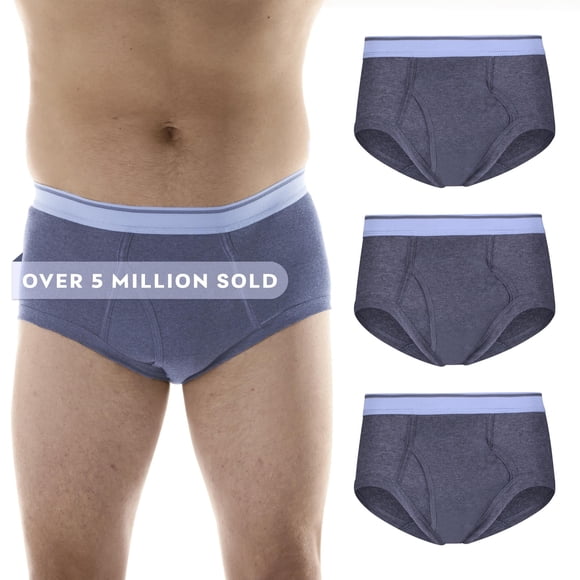 Wearever Men's Incontinence Underwear Washable Bladder Control Briefs, 3-Pack