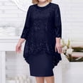 thumbnail image 5 of Womens Plus Size Evening Dress Lace Embroidery Two Piece Set Temperament Fit Dress, 5 of 5