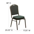 thumbnail image 2 of HERCULES Series Crown Back Stacking Banquet Chair in Green Patterned Fabric - Gold Vein Frame, 2 of 9
