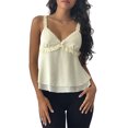 thumbnail image 1 of Gupgi Women Sweet Cami Tops Frill Spaghetti Strap Vest Bow Front Ruffled Cropped Camisole, 1 of 6